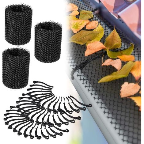 Grillage gouttière, 6 m de Long, Plastique, Protection Anti-Feuilles mortes, 15 cm de Large, Pratique, Noir Adulte Unisexe, 1 élément (1/3)