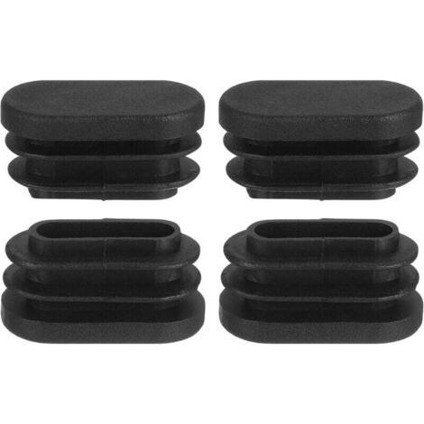 10 Chair Leg Caps, Oval Chair Leg Caps, 20 x 40 mm, Plastic, Non-Slip and Durable, Black (1/4)