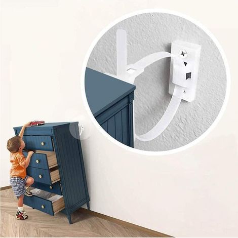 12er-Pack Kippsicherungs-Möbelgurte, Möbelverankerungsgurt-Set, erdbebensicher, Kippsicherungs-Möbelgurte aus Nylon mit Befestigungsmaterial (1/5)