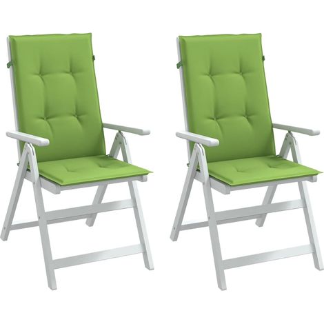 Cojines silla respaldo alto 2 uds tela verde melange 120x50x4cm vidaXL