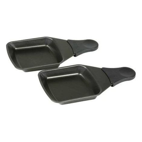 Lot de 2 coupelles carrées anti-adhésives pour appareil à raclette – Revêtement antiadhésif – Dimensions 18,7cm x 1,7cm - XA400202