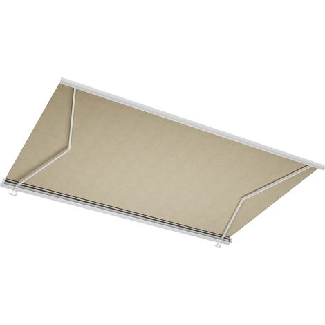 Store banne motorisé à leds avec coffre intégral 5 x 3,5 m - toile acrylique beige - GALAXA (1/5)