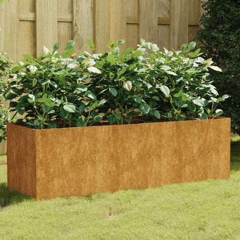 Jardinière Acier Corten 120 X 40 X 40 cm. Aspect Rouille, Très tendance. Jardin, Patio, Balcon (1/5)