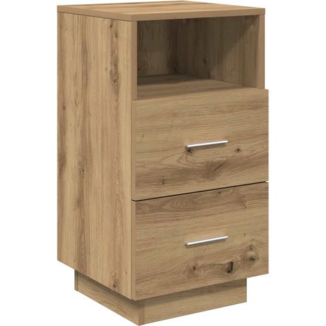 Maison Exclusive - Mesilla de noche con 2 cajones roble artesano (1/5)