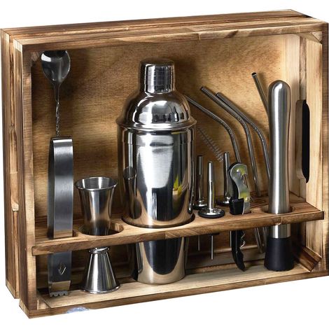 Coffret à Cocktail en bois avec 15 Accessoires - BLOODYMARY (1/4)