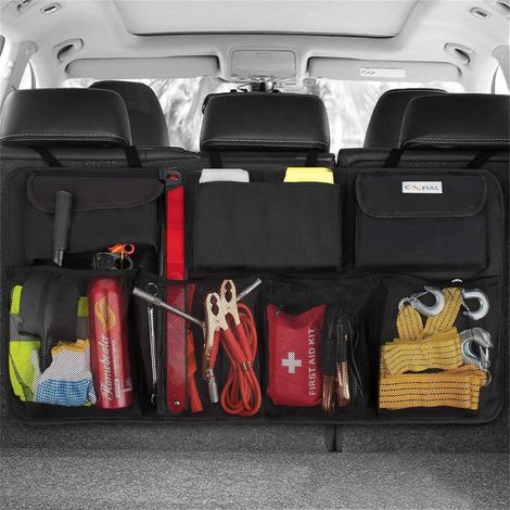 Kofferraum Organizer Auto mit Netztaschen, 88x45cm, Schwarz (1/5)