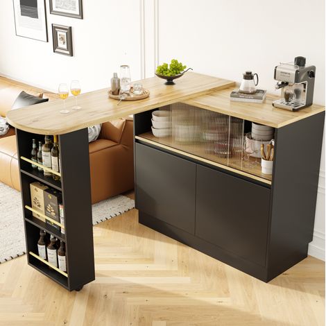 360° drehbares Sideboard mit Schiebetür 90x45x100 MDF OKMYHOME