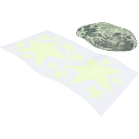 Stickers muraux Lune et Étoiles en PVC phosphorescent, décoratifs et autocollants pour chambre d'enfant (1/5)