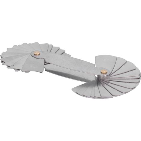Jauge de filetage métrique impériale en acier inoxydable, outil de mesure du pas de vis industriel R15,5‒25 mm (1/5)