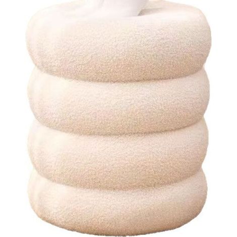 Ottoman with storage space, velvet upholstery, beige (1/3)