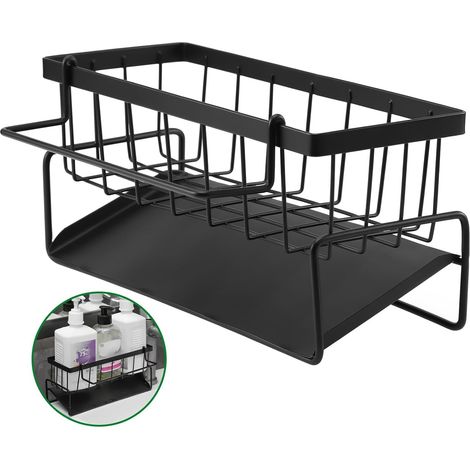 Küchenspülen-Organizer, Schwammhalter, selbstentleerende Abtropfschale und Handtuchhalter für Bürsten und Seifenlappen (1/5)