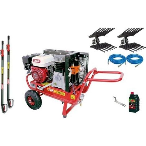 Kit raccolta olive per 2 operatori Lisam Hobby con motocompressore Honda 2 abbacchiatori