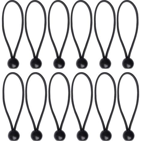 12 pezzi di corde elastiche per teloni neri, palline elastiche per teloni, striscioni, teloni, padiglioni, tende, ganci elastici per tende, supporti per teloni, aste portabandiera (1/5)