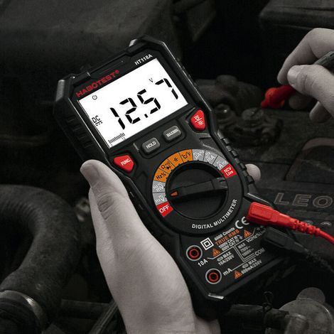 Multimètre automatique numérique 1 pièce (guide de borne LED), compteur d'électricité professionnel, compteur de capacité de température tension/courant AC DC résistance/fréquence et températur (1/4)