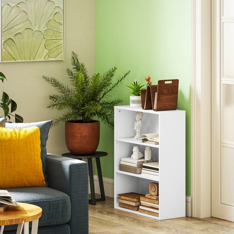 Estantería con 2 Ajustables y Sistema Antivuelco para Oficina Salón o Dormitorio 60x24x80 cm Blanco (1/5)