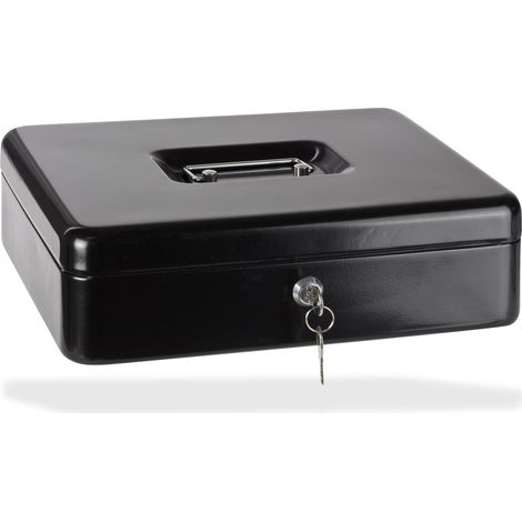 Metall Geldkassette GKG schwarz 30x24x9 cm Geldkasse Metallkassette Münzkassette (1/5)
