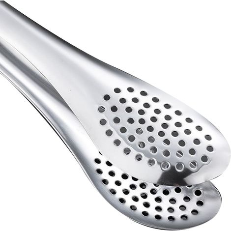 Barbeque Tongs Portable Slip Resistance Prevents Scald Stainless Steel Grill Tongs for Barbecue Cooking Camping 9 Inch