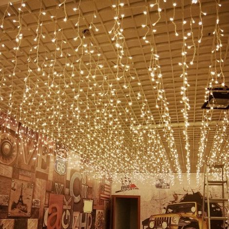 5 x 0,8 m, 216 LED-Lichterketten, Karneval, Hochzeit, Außen- und Innengartenbeleuchtung – RW, Innenmöbel-Dekoration, Weihnachtsdekoration, Lichterketten (1/5)