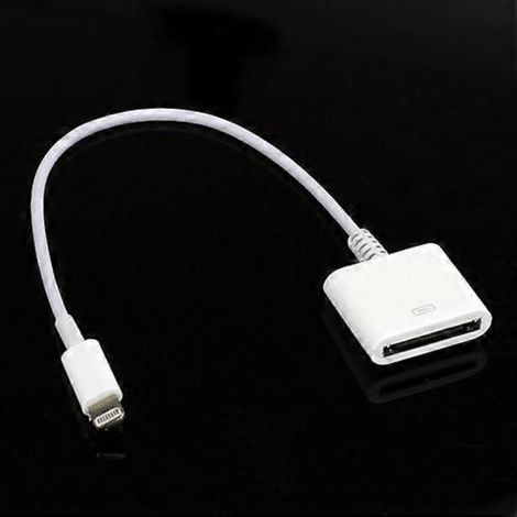 Câble adaptateur Apple Lightning vers 30 broches compatible avec iPhone 5/iPod Touch 5/iPod Nano 7/iPad Mini (22 cm) (1/3)