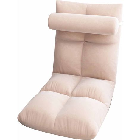 Fauteuil de sol avec dossier, canapé-lit pliable, fauteuil inclinable, fauteuil de jeu au sol, fauteuil de méditation pour adultes, rose (1/5)