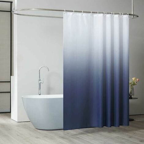 Rideau Douche 240x200 cm,avec 16 Crochets,Extra Large,Lesté,Anti Moisissure,Gris Foncé,Imperméable,Grand Rideaux Baignoire,Tissu Polyester,Antibactérien,Lavable en Machine (1/4)