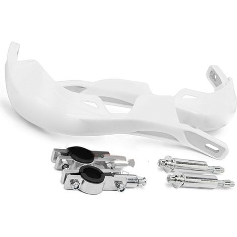 Protège-mains de moto en plastique épais pour dirt bike, pit bike, motocross, blanc (1/5)
