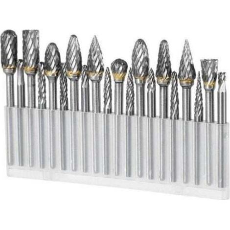 [NON UTILIZZATO] Set di 20 frese in carburo di tungsteno super dure, per utensili rotanti, con impugnatura da 1/8", compatibili con gli accessori per intaglio del legno Dremel.