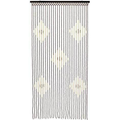 Tuscany Hanging Diamonds Wooden Beaded Door Curtain Screen, 90x180cm