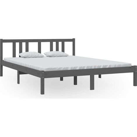 Maison Exclusive - Massivholzbett Grau 150x200 cm (1/5)