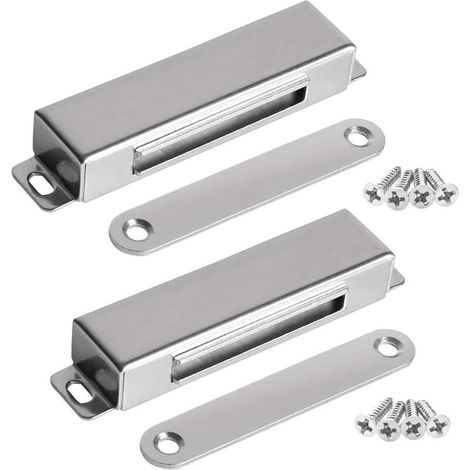 Porte magnétique Catch 30kg Pull Strong Magnet Armoire Loches Matériel magnétique Acier inoxydable Porte chromée Fermer pour la salle de bain Cuisine Porte coulissante Armoire de fenêtre (60lbs Forge (1/5)
