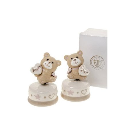 Etm Barty Orso Carillon Rosa Porcellana – Bomboniera Nascita (1/3)