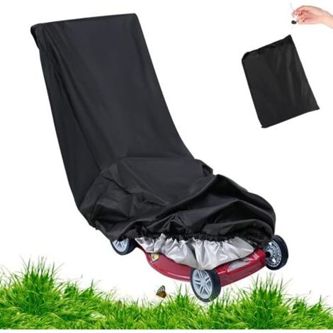 Waterproof 420D Lawnmower Cover, 195 x 112 x 66 cm, Oxford Cloth. Protective lawnmower cover with drawstring and storage bag. (1/5)