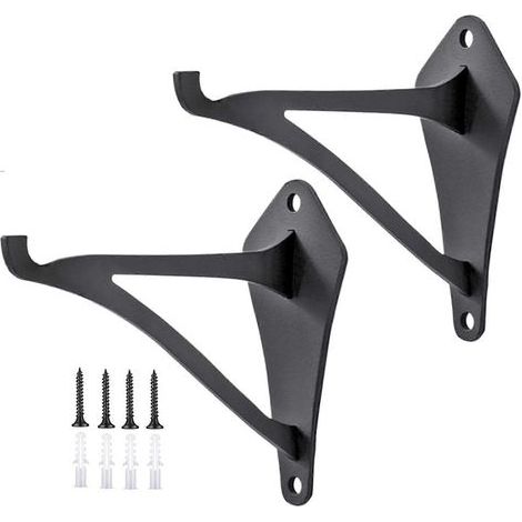 Supports muraux pour plantes d'extérieur, Crochets pour jardinières, lot de 2 supports décoratifs pour pots de fleurs et lampes solaires, résistant à la corrosion, en fer