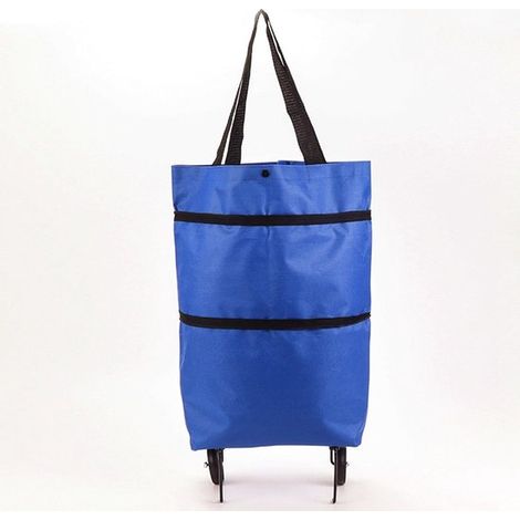 Sac de courses léger et pliable en tissu Oxford, style femme, peut être utilisé comme chariot de courses, réutilisable, sac de voyage multifonctionnel (1/5)