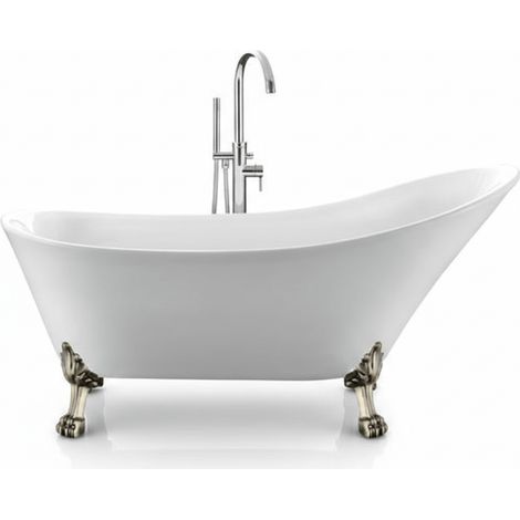 Freistehende Badewanne BALMAIN Löwenfüße ALTBRONZE 161
