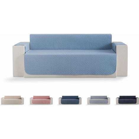 Housse de canapé matelassée à Losanges, Respirante, Facile à Nettoyer (Bleu Clair, 3 Places) (1/5)