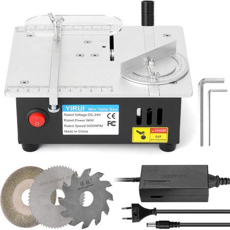 VURAHOME - Mini scie à table en alliage d'aluminium Petite machine de découpe de bricolage, chargeur à 7 vitesses, avec fonction de réglage d'angle, configuration élevée S-2, norme européenne (1/5)