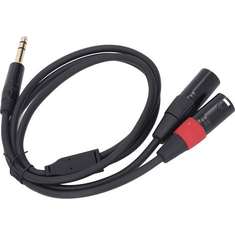 Câble répartiteur en Y 6,35 mm vers double XLR mâle, câble stéréo asymétrique 2 XLR mâles vers adaptateur 6,35 mm, 2 m / 6,6 pi (1/5)