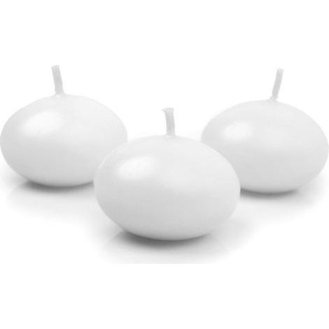 Schwimmkerzen, mattweiß, 4 cm, 50 Stück