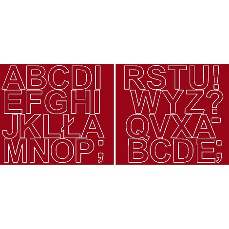 Letras adhesivas autoadhesivas de 5 cm, color rojo oscuro brillante. (1/2)