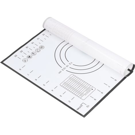 Tapis de cuisson en silicone antidérapant et résistant à la chaleur, avec graduation, pour la cuisine (29 x 26 cm, noir). (1/5)