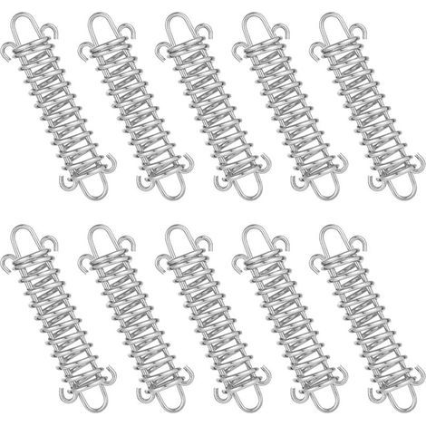 Tensor de resorte, 10 piezas de lazo de cuerda de resorte, lazos de resorte para tienda de campaña, resorte amortiguador, resorte de tensión para toldo, lona, tienda de campaña, rejilla metálica (1/4)