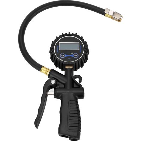 Gonfleur de pneus avec tuyau NPT 1/4 po, manomètre numérique LCD, embout en laiton, 170 PSI