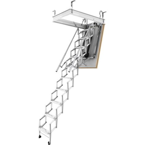Dolle elektro-top Bodentreppe Scherentreppe elektrisch 240-280cm Raumhöhe 140x70cm mit U-Wert 1,20 (1/4)