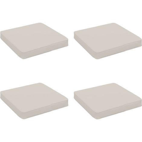 Coussins de siège 4 pièces VUGHT 4 pcs 100 % polyester Blanc vidaXL