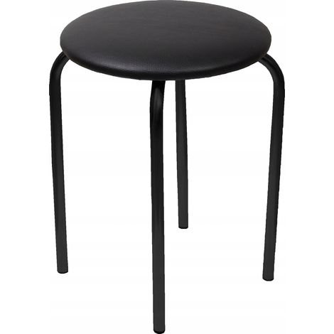 Chaise de salle à manger en cuir noir Furnitex (1/3)