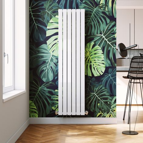 ELEGANT Modern Vertical Column Designer Radiator White Flat Double Panel Radiator Heater 1800x452mm (1/5)