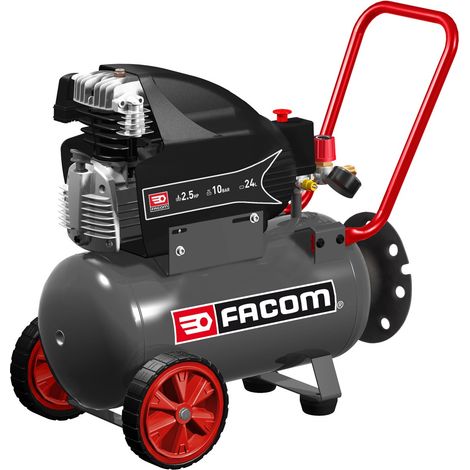 Facom – Compresseur coaxial lubrifié 24 L – Pression 10 bar – Débit d'air 260 L/min – Moteur 2,5 HP – Usage intensif – 427221