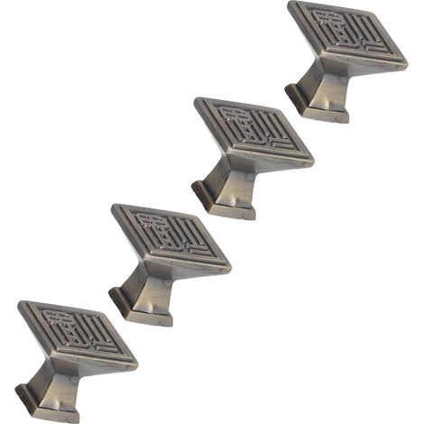 Set mit 4 Retro-Schubladengriffen in Kupferoptik, kein Bohren erforderlich, zum Aufkleben, für Schränke und Sideboards, mit starken Saugnäpfen und Klebeschrauben, Antikbronze-Finish 267. (1/5)