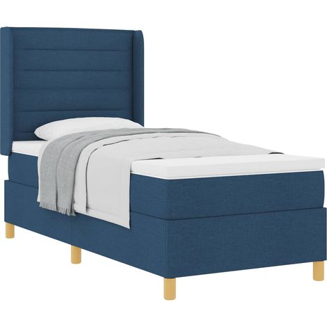 Maison Exclusive - Lit à ressorts avec matelas Bleu 80 x 200 cm tissu